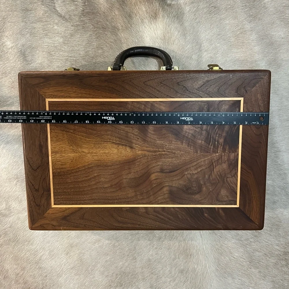 Elegant Wooden Briefcase with Handle